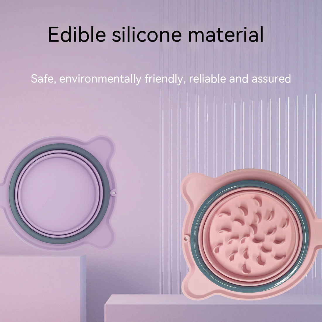 Portable Silicone Double Dog Food Bowl