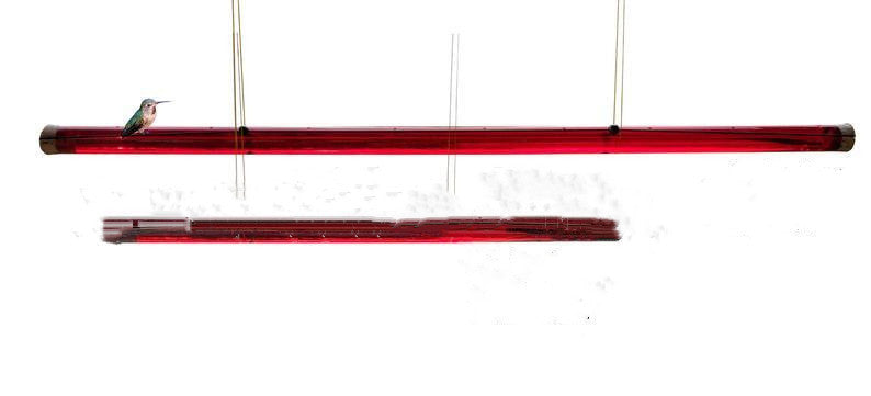 Long Tube Red Bird Hanging Feeder