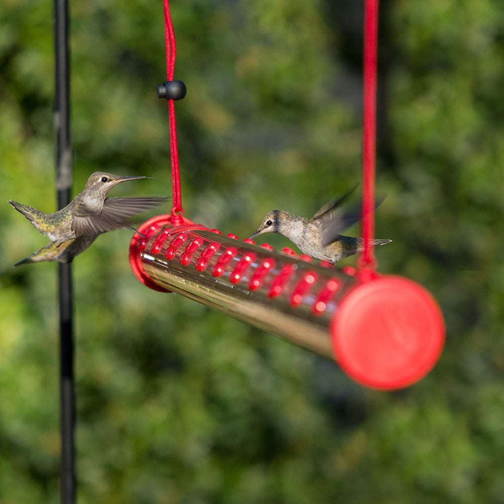Long Tube With Flowers Bird Feeder