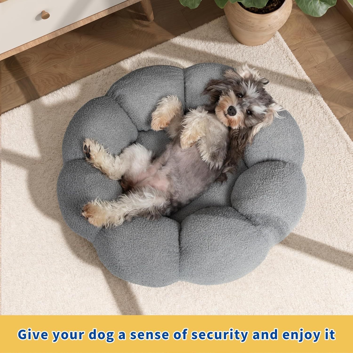 Fluffy Flower Washable Pet Bed