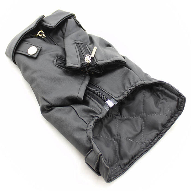 Pet Embroidered Eagle Leather Jacket