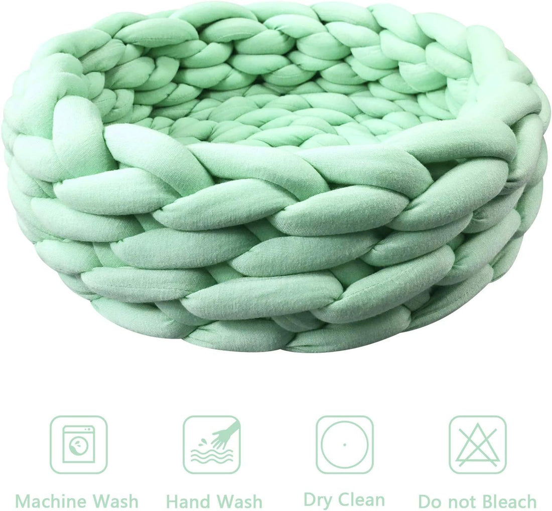 Cotton Knitted Round Pet Bed