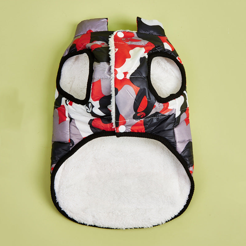 Pet Camouflage Plus Velvet Padded Jacket