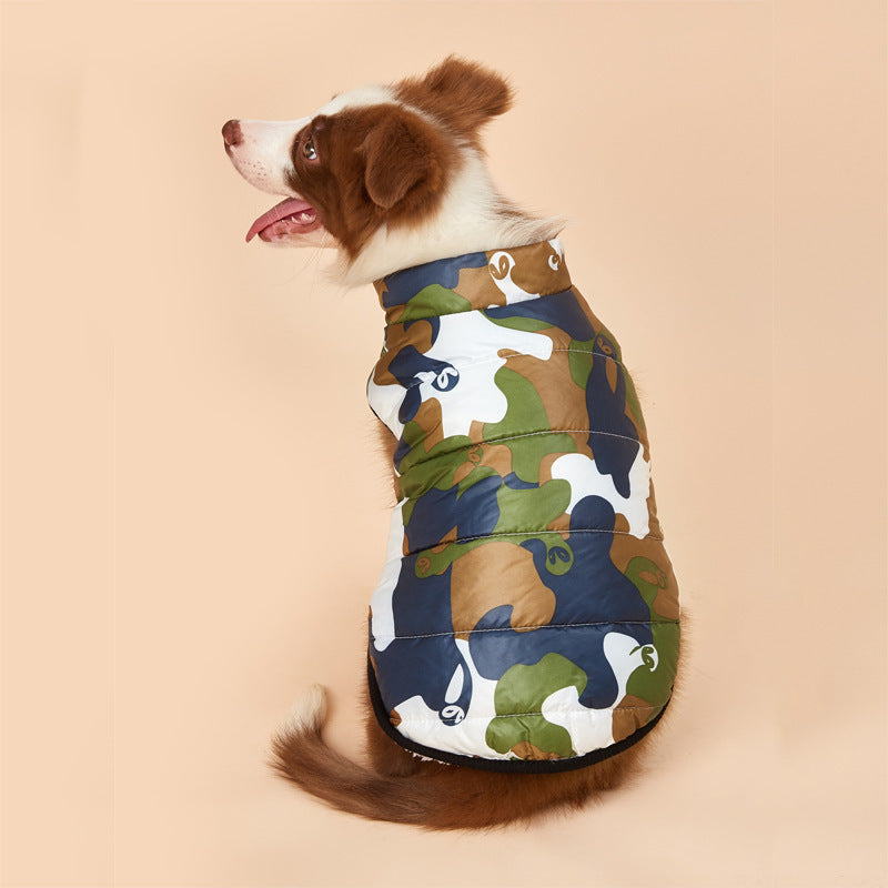 Pet Camouflage Plus Velvet Padded Jacket