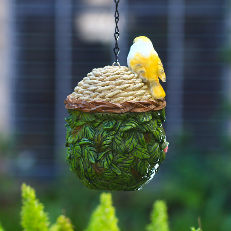 Resin Bird Nest Hanging Feeder