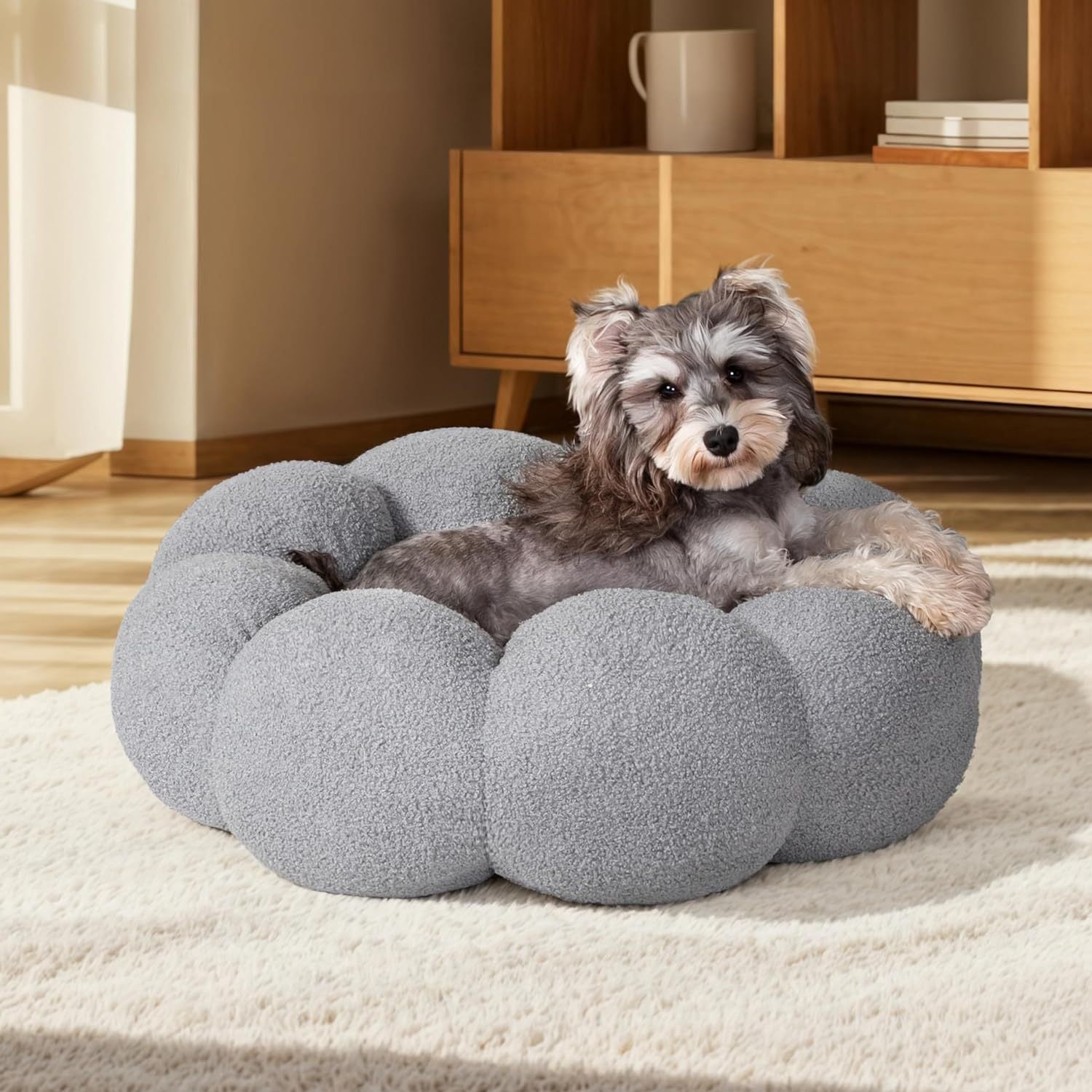Fluffy Flower Washable Pet Bed