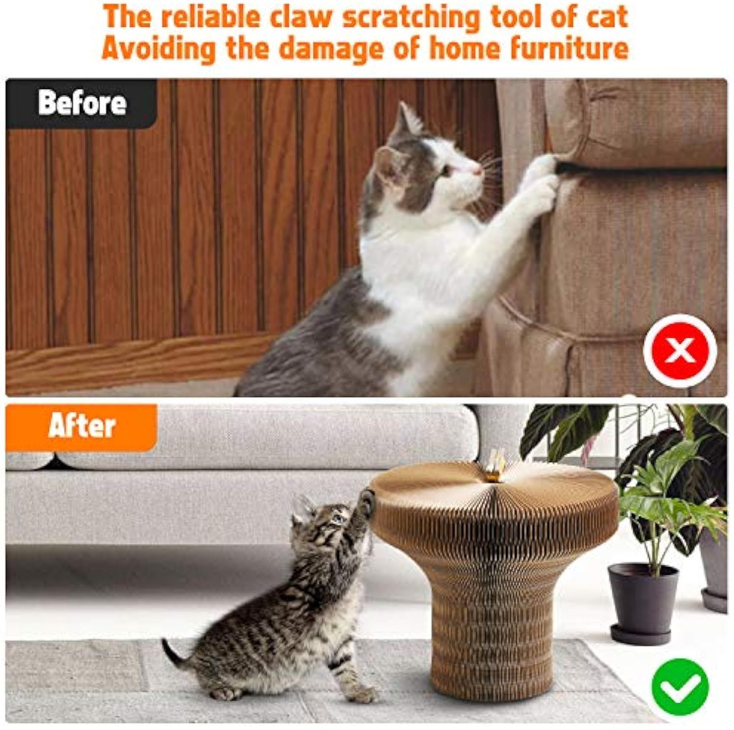 Collapsible Cat Scratcher Lounge Bed