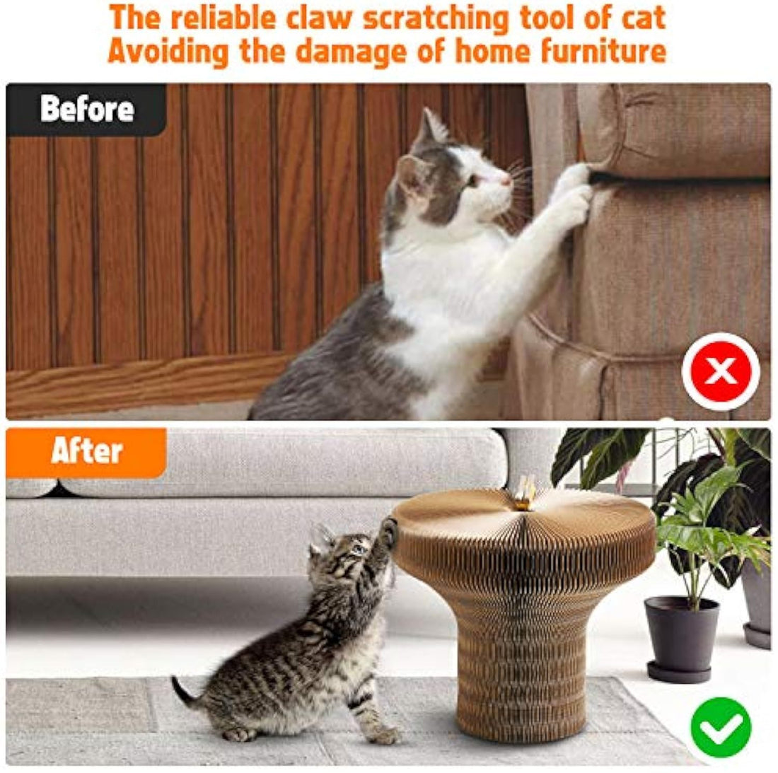 Collapsible Cat Scratcher Lounge Bed