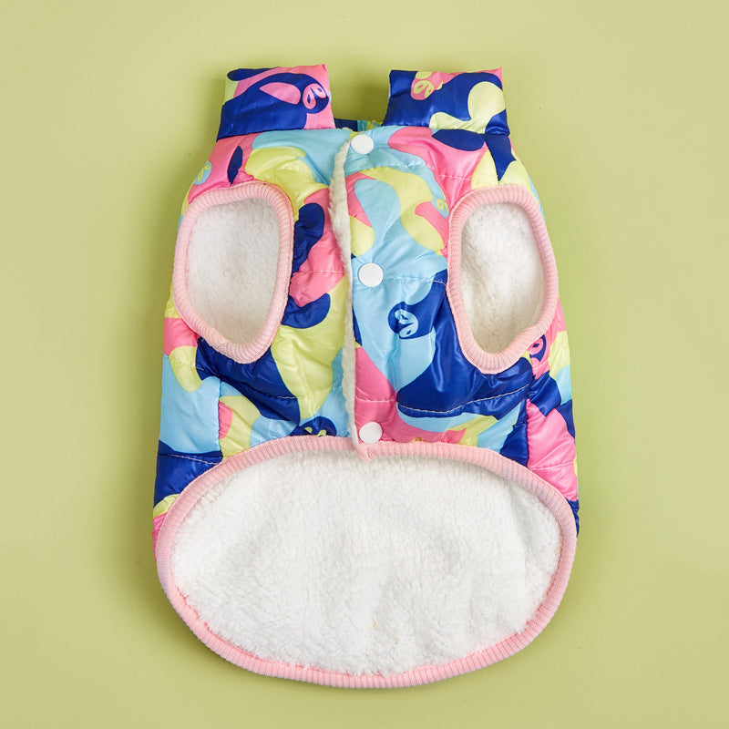 Pet Camouflage Plus Velvet Padded Jacket